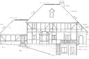Exterior - Rear Elevation for European House Plan #10-253 - 4 bed, 2.5 bath