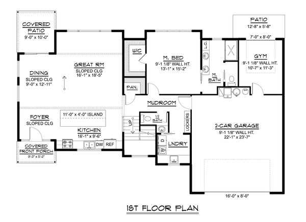 House Blueprint - Contemporary Floor Plan - Main Floor Plan #1064-432
