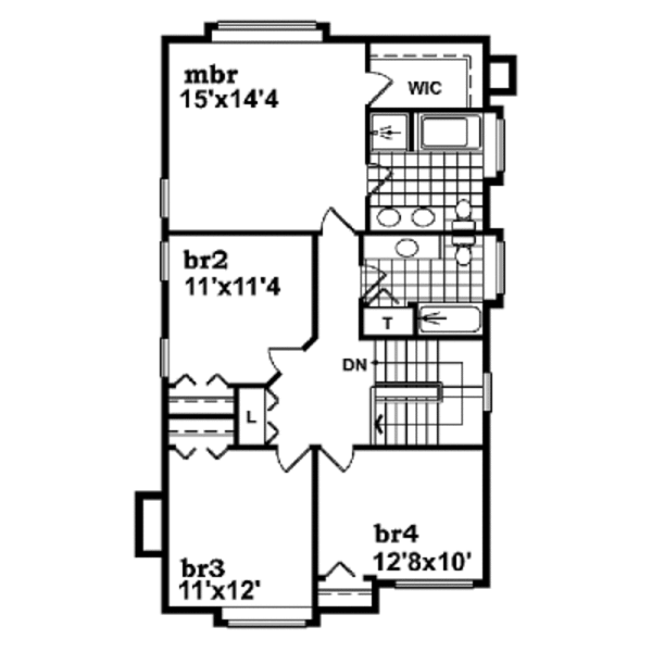 Victorian Floor Plan - Upper Floor Plan #47-352