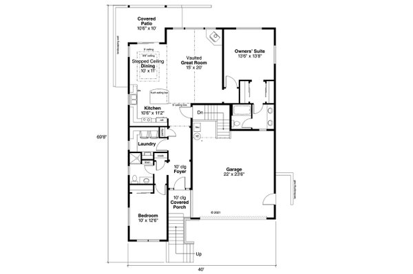 House Design - Prairie Floor Plan - Main Floor Plan #124-1279