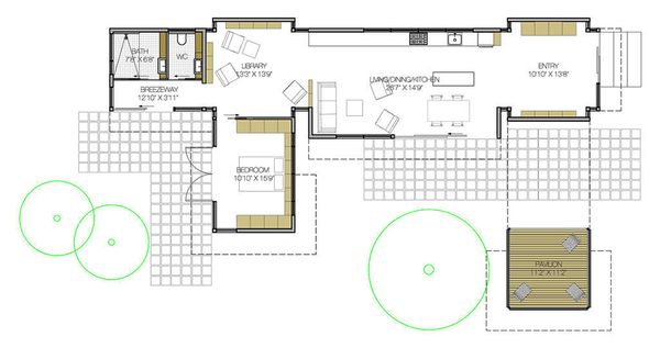 Modern Style House Plan - 1 Beds 1 Baths 1246 Sq/Ft Plan #897-2