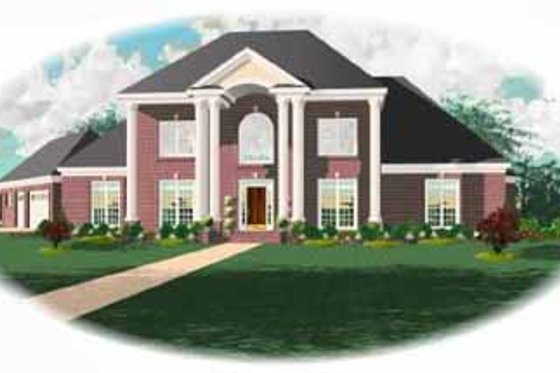 Exterior - Front Elevation for Colonial House Plan #81-389 - 4 bed, 3.5 bath