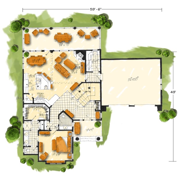 Home Plan - Cabin Floor Plan - Main Floor Plan #942-41