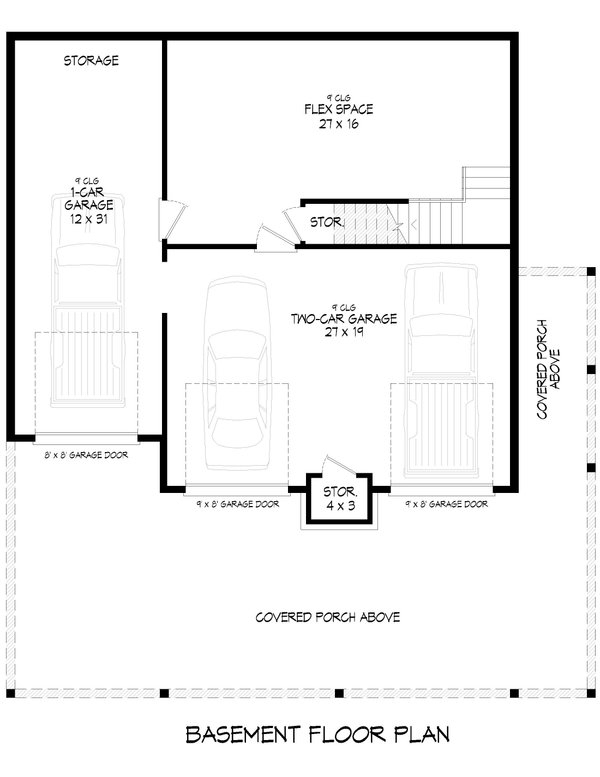 House Blueprint - Country Floor Plan - Lower Floor Plan #932-1366