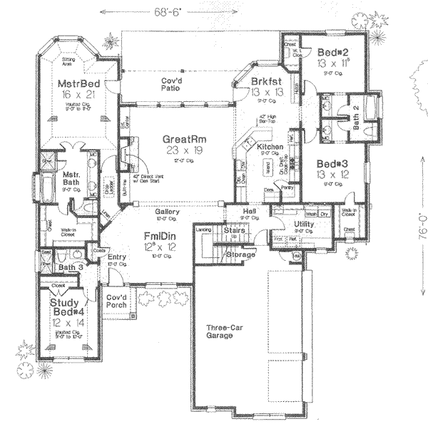 European Floor Plan - Main Floor Plan #310-389