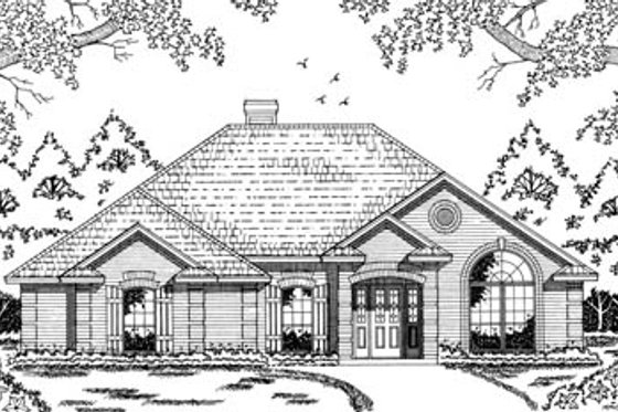 Exterior - Front Elevation for European House Plan #42-130 - 3 bed, 2 bath