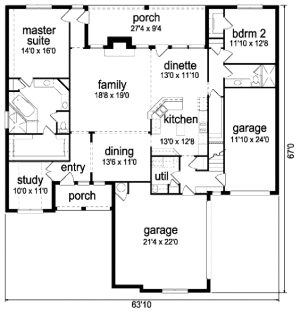 Architectural House Design - Traditional Floor Plan - Main Floor Plan #84-381