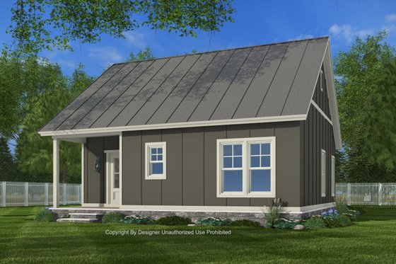 Exterior - Rear Elevation 1 for Craftsman House Plan #51-1433 - 1 bed, 1 bath