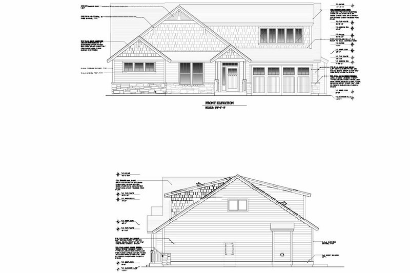 Architectural House Design - Exterior - Other Elevation for Craftsman House Plan #53-576 - 3 bed, 3 bath