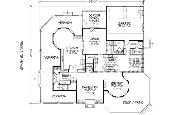 Floor Plan - Main Floor for Victorian House Plan #320-414 - 5 bed, 5.5 bath