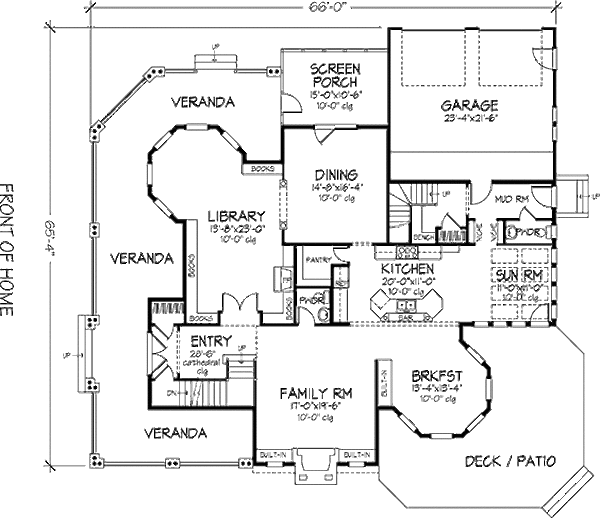 Architectural House Design - Victorian Floor Plan - Main Floor Plan #320-414
