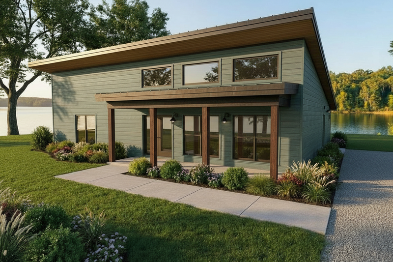 House Blueprint - Exterior - Other Elevation 1 for Modern House Plan #923-482 - 5 bed, 2 bath