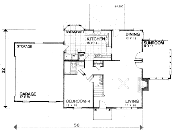 Architectural House Design - European Floor Plan - Main Floor Plan #56-171