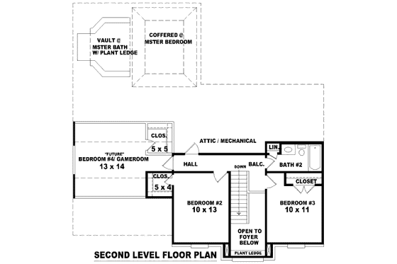 Floor Plan - Upper Floor for European House Plan #81-13627 - 3 bed, 2.5 bath