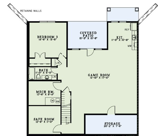 Home Plan - Country Floor Plan - Lower Floor Plan #17-3349