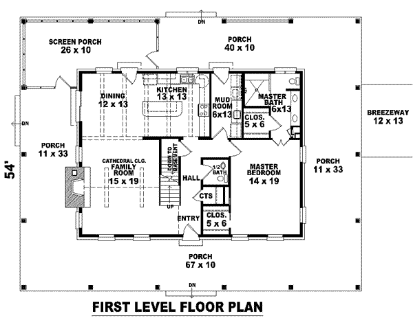 Southern Floor Plan - Main Floor Plan #81-772