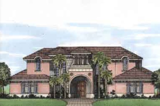 Exterior - Front Elevation for Mediterranean House Plan #115-175 - 6 bed, 7 bath