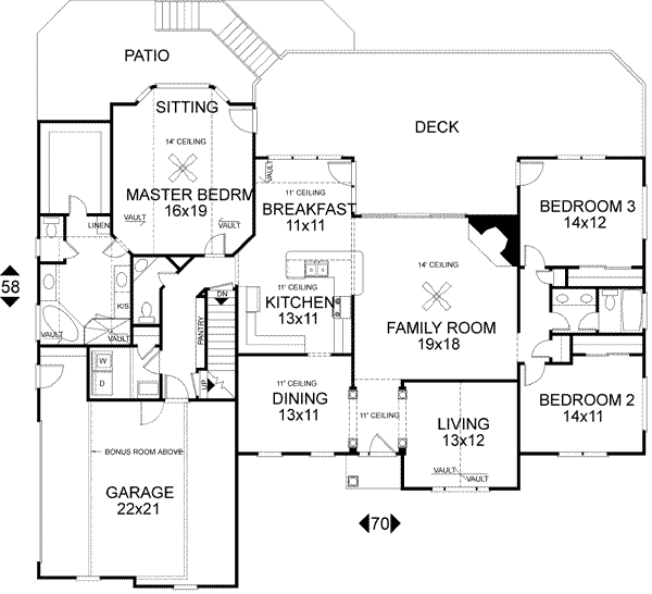 Southern Floor Plan - Main Floor Plan #56-176