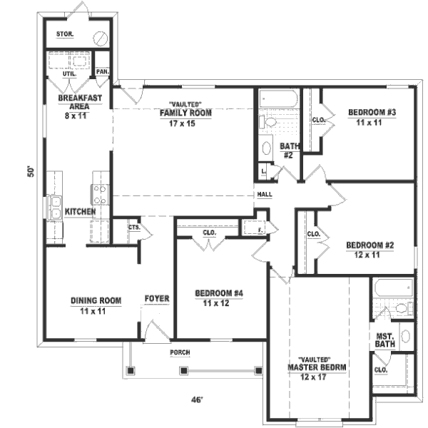 Ranch Floor Plan - Main Floor Plan #81-261