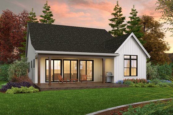 Exterior - Rear Elevation for Farmhouse House Plan #48-1041 - 4 bed, 2.5 bath