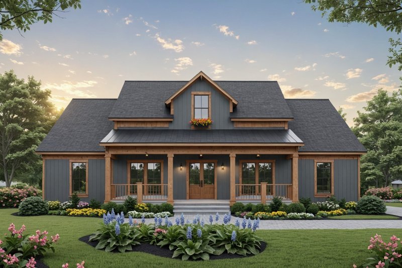 Farmhouse Style House Plan - 3 Beds 3.5 Baths 1826 Sq/Ft Plan #21-532 Exterior