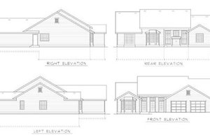 Exterior - Rear Elevation for Ranch House Plan #100-466 - 3 bed, 2 bath