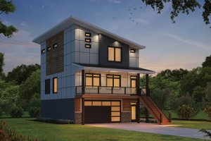 Contemporary Exterior - Front Elevation Plan #20-2504