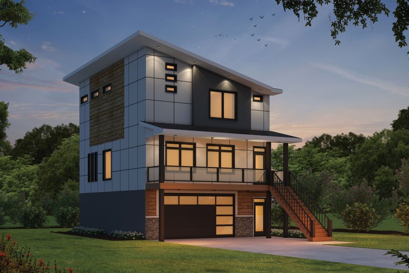 House Plan Design - Contemporary Exterior - Front Elevation Plan #20-2504