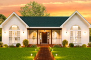 Farmhouse Style House Plan - 3 Beds 2 Baths 1314 Sq/Ft Plan #54-612 