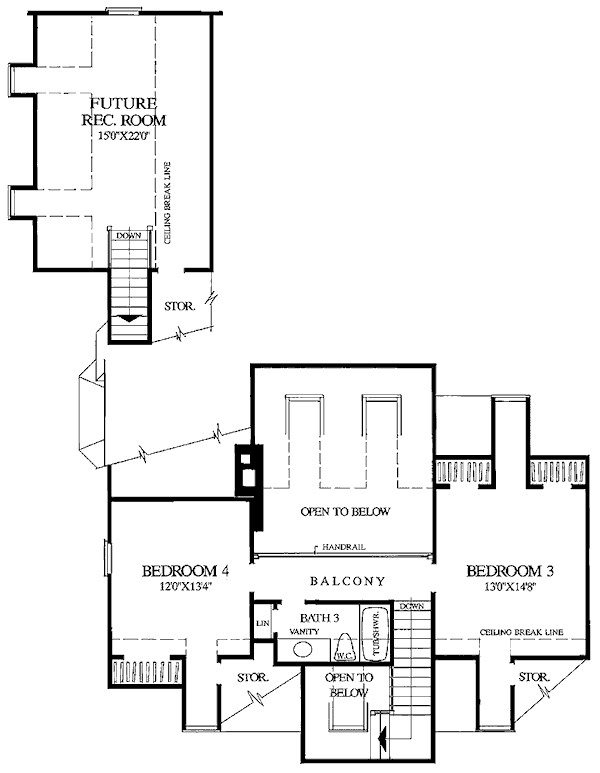 Dream House Plan - Southern Floor Plan - Upper Floor Plan #137-169