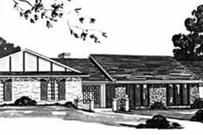 Architectural House Design - Ranch Exterior - Front Elevation Plan #36-395
