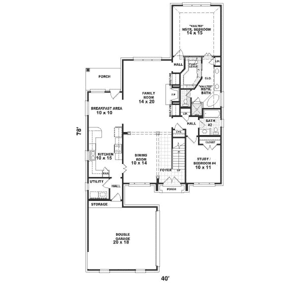 European Style House Plan - 3 Beds 3 Baths 2480 Sq/Ft Plan #81-277 ...