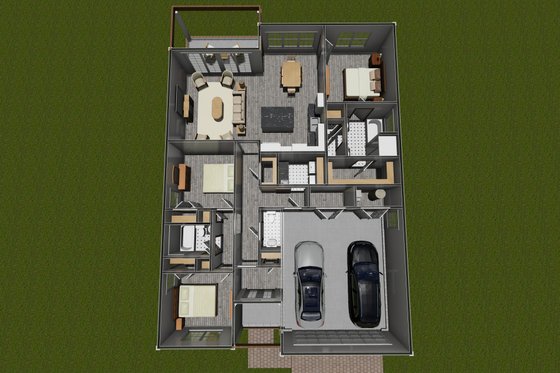 Floor Plan - Main Floor 1 for Cottage House Plan #513-2202 - 3 bed, 2.5 bath
