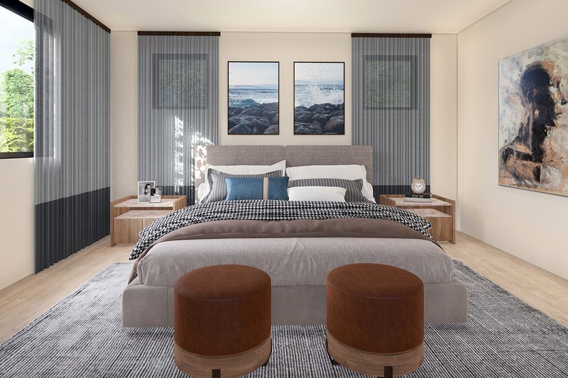 House Blueprint - Interior - Master Bedroom for Modern House Plan #124-1426 - 3 bed, 2 bath