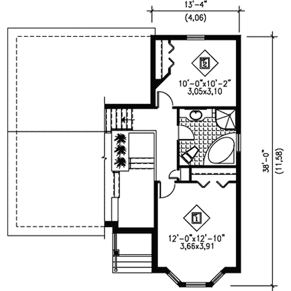 Cottage Floor Plan - Upper Floor Plan #25-4116