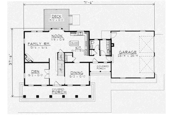 Floor Plan - Main Floor for Southern House Plan #112-133 - 3 bed, 2.5 bath
