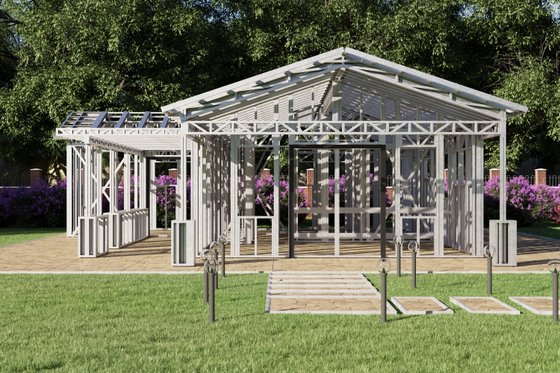 Exterior - Front Elevation 6 for Craftsman House Plan #1106-95 - 2 bed, 2 bath