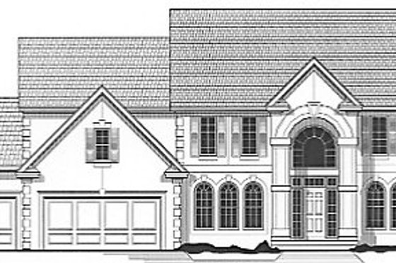 Exterior - Front Elevation for European House Plan #67-615 - 4 bed, 3.5 bath