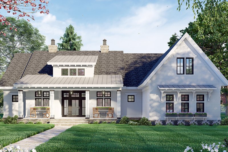 Dream House Plan - Farmhouse Exterior - Front Elevation Plan #51-1171