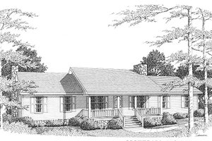 Ranch Exterior - Front Elevation Plan #10-106