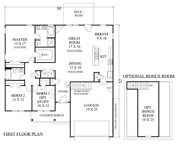 Dream House Plan - Floor Plan - Main Floor for Ranch House Plan #1053-90 - 3 bed, 2 bath