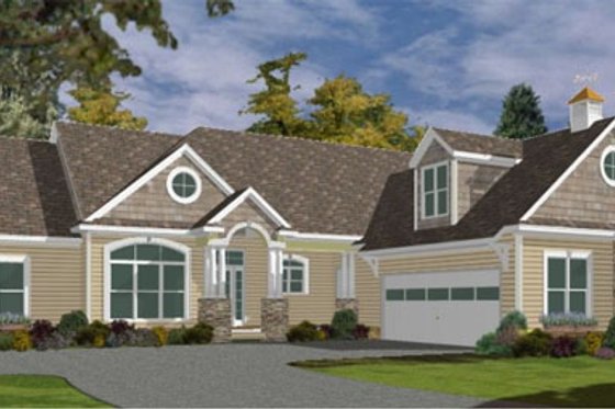 Exterior - Front Elevation for Bungalow House Plan #63-225 - 3 bed, 3.5 bath
