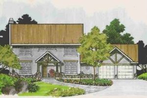 Southern Exterior - Front Elevation Plan #308-212
