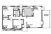 Ranch Style House Plan - 3 Beds 2 Baths 1297 Sq/Ft Plan #47-438 