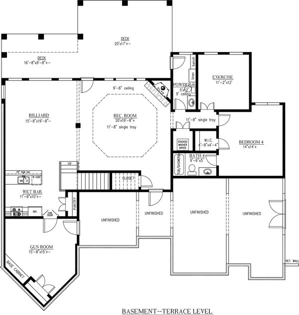Architectural House Design - Craftsman Floor Plan - Lower Floor Plan #437-59