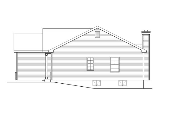 Exterior - Other Elevation for Ranch House Plan #22-642 - 3 bed, 2 bath