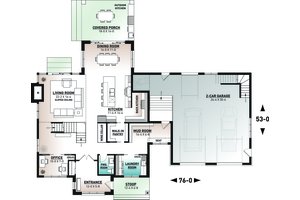 Floor Plan - Main Floor for Craftsman House Plan #23-2743 - 3 bed, 2.5 bath