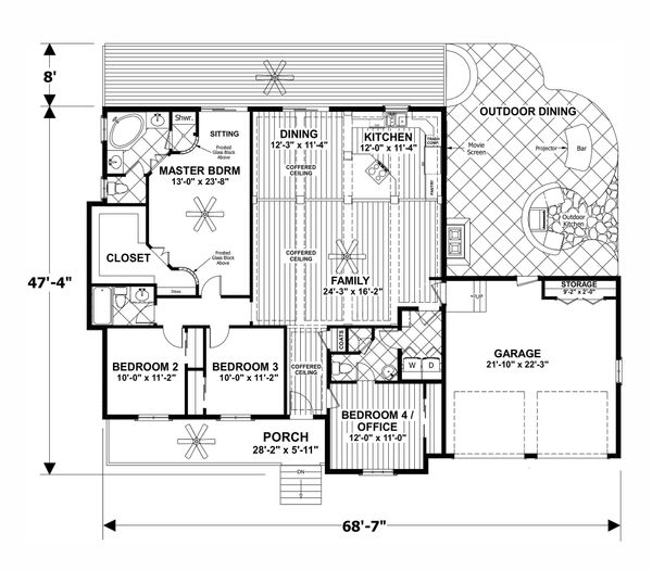Home Plan - Craftsman Floor Plan - Main Floor Plan #56-710