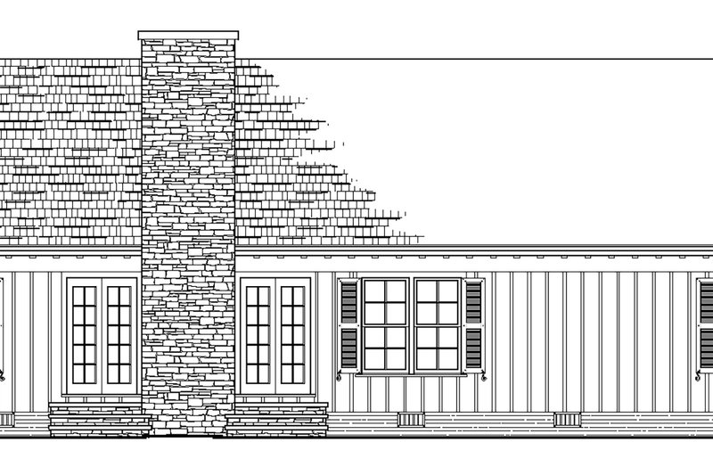 House Blueprint - Exterior - Rear Elevation for Craftsman House Plan #137-417 - 3 bed, 2.5 bath