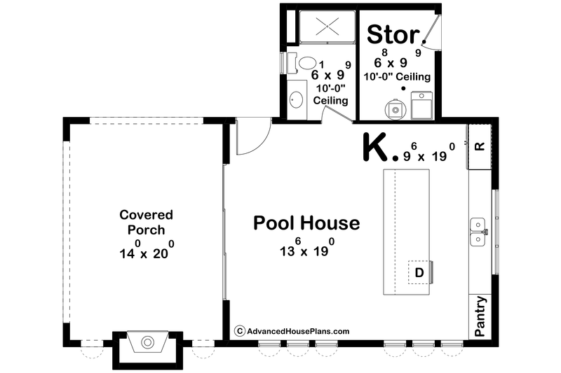 Home Plan - Floor Plan - Main Floor for Modern House Plan #455-477, 1 bath